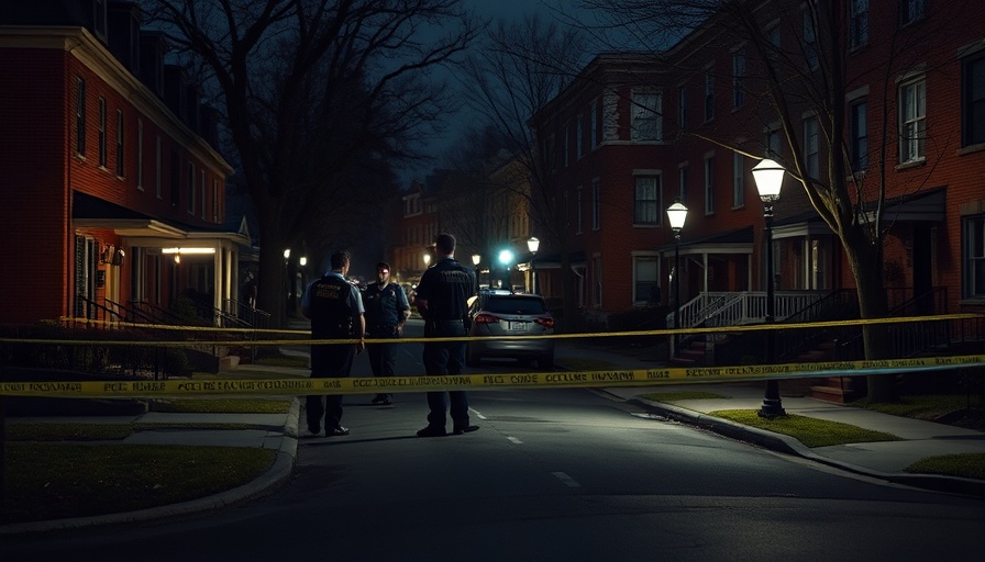 Philadelphia teen murder scene with police presence, dimly lit street.