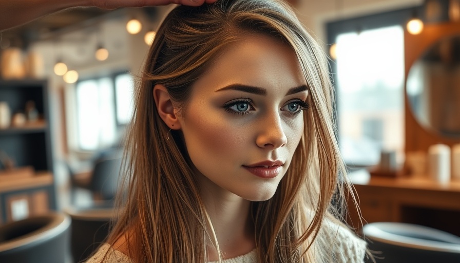 Young woman getting hair treatment in a salon.