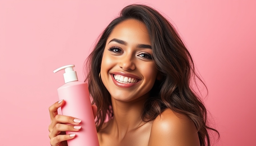 Smiling young woman with shampoo for monsoon hair fall