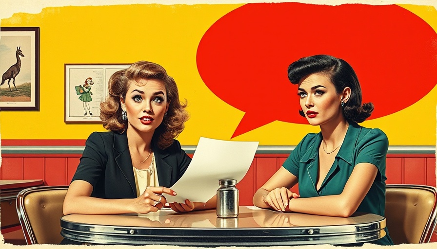 Retro collage of diners illustrating 'complaining for free stuff'.