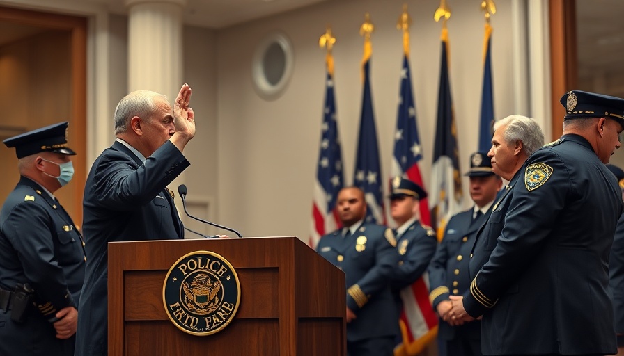 D.C. police chief appointment ceremony with officials present.