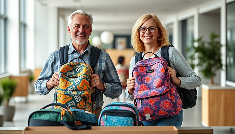 Pennsylvania pediatric cancer support volunteers with backpacks.