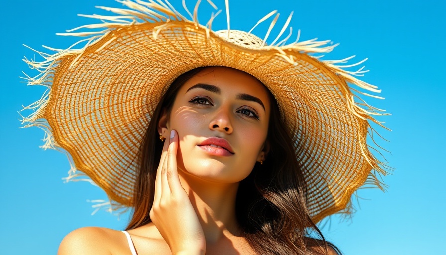 Woman applying sunscreen under sunhat for best gel sunscreens for oily and acne-prone skin.