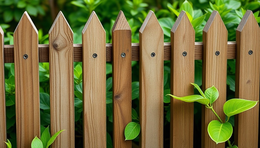 Affordable wooden picket fence with lush greenery forming a natural barrier.