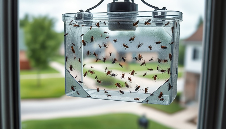 Catchmaster Window Fly Trap with flies captured on a window.