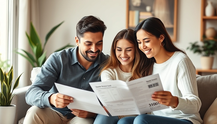 Family discussing mortgage refinancing opportunities at home.