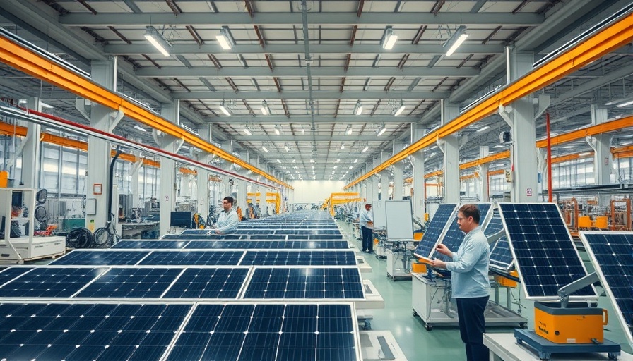US solar manufacturing facility with workers and machinery