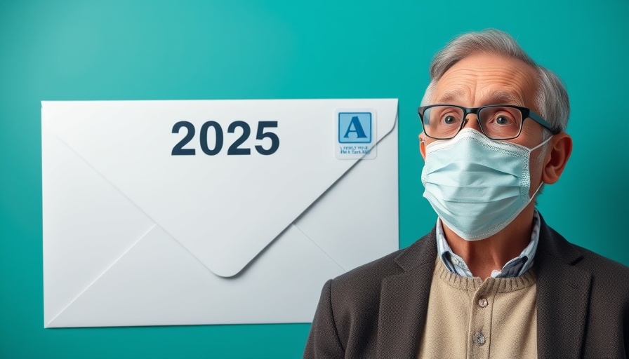Medicare ANOC 2025 Guide surprise reaction with large envelope.