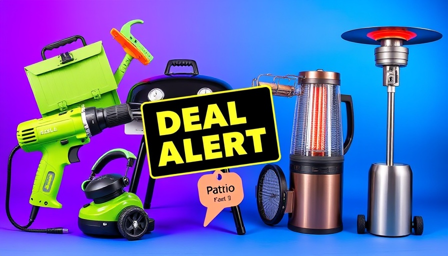 Weekly home improvement deals with tools and appliances collage.