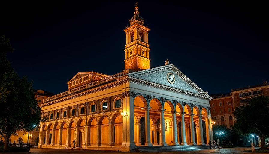 Vicenza Italy travel advice: Night view of Palladian Basilica.