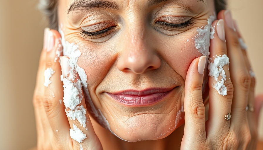Close-up of exfoliation using scrub for hair removal prep.