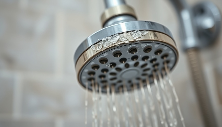 Shower head needing cleaning with vinegar and baking soda method.
