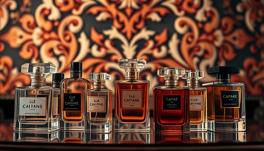 Elegant Parisian fruity fragrances for fall bottles in chic setting.