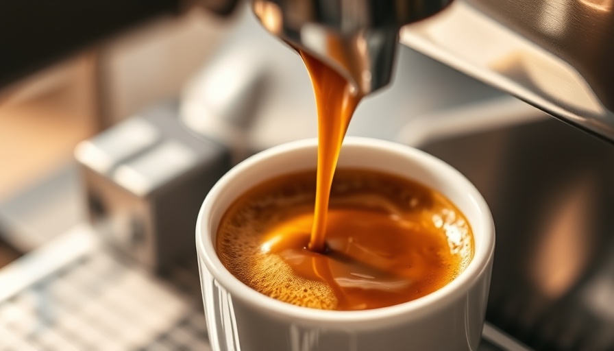 Pouring espresso shot with crema in a cup, does coffee dehydrate you.