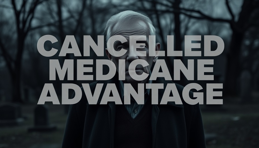 Medicare Advantage Changes news with serious man and 'Cancelled' text.