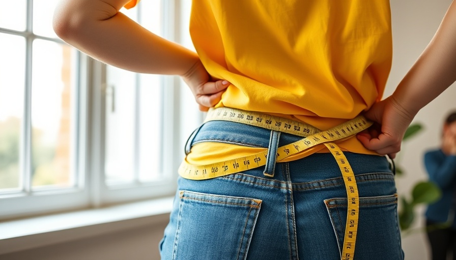 Woman measuring waist size for women's health.