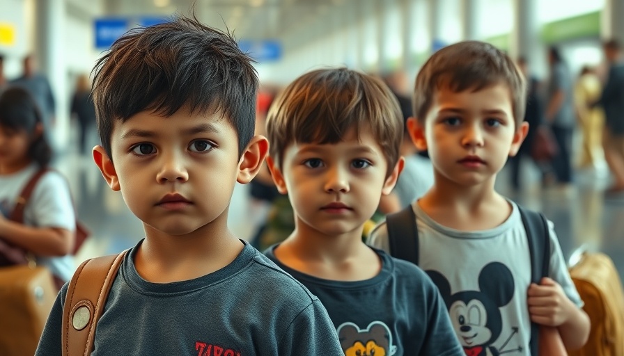 Young children standing in airport, representing deportation of Guatemalan children.