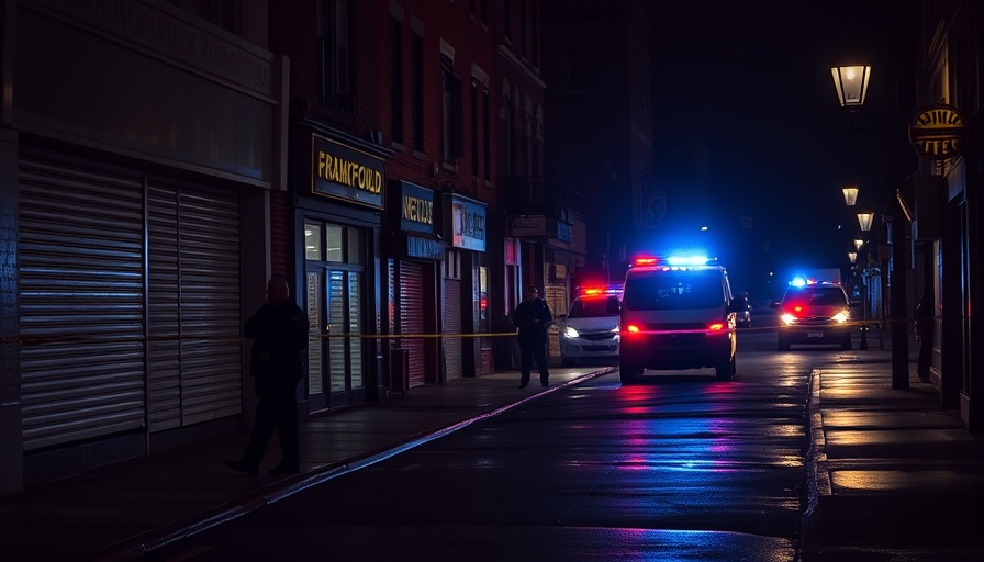 Frankford bar shooting investigation scene with police presence.