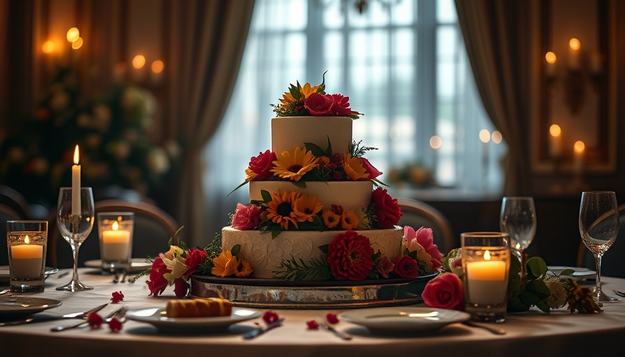 Elegant celebration cake in Philadelphia adorned with fruits and flowers.