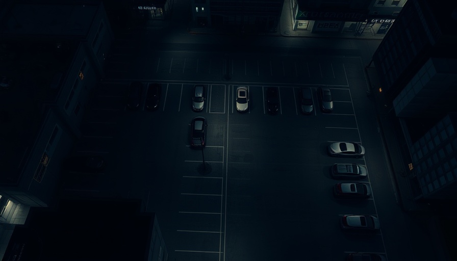 Dimly lit parking lot at night, highlighting social media challenge dangers.