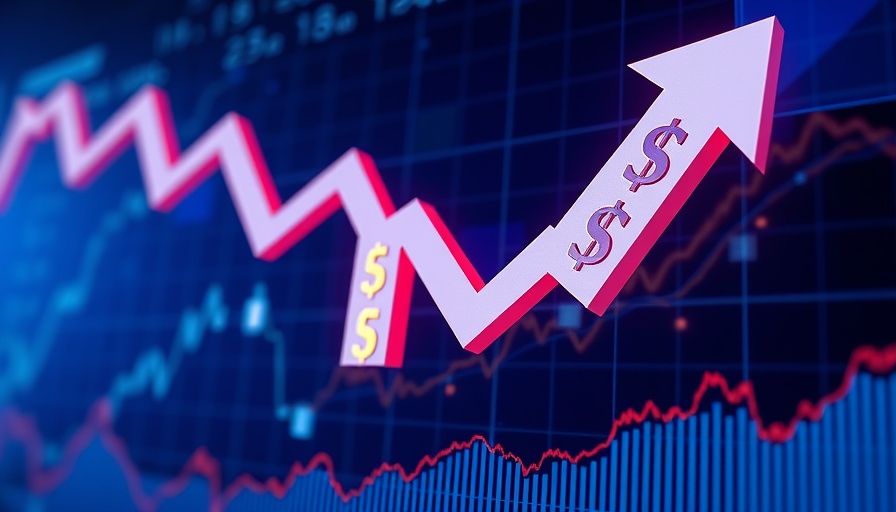Abstract concept of lower Fed rates and borrowing costs with dynamic arrows.