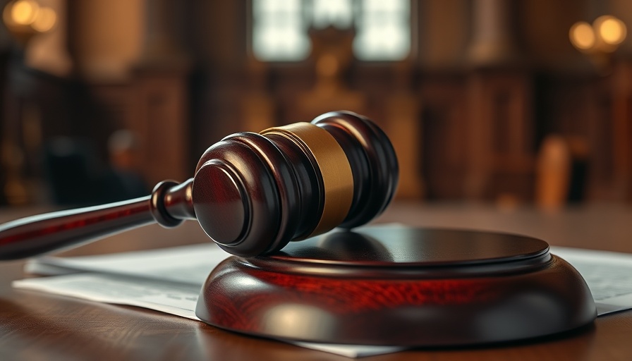 Courthouse gavel on legal documents symbolizing indictment.