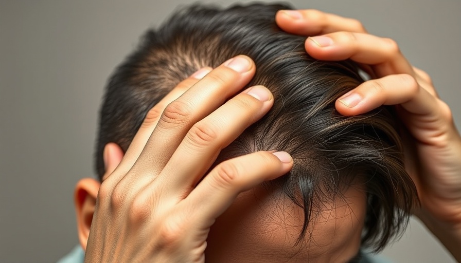 Person examining scalp, revealing hair health concerns.