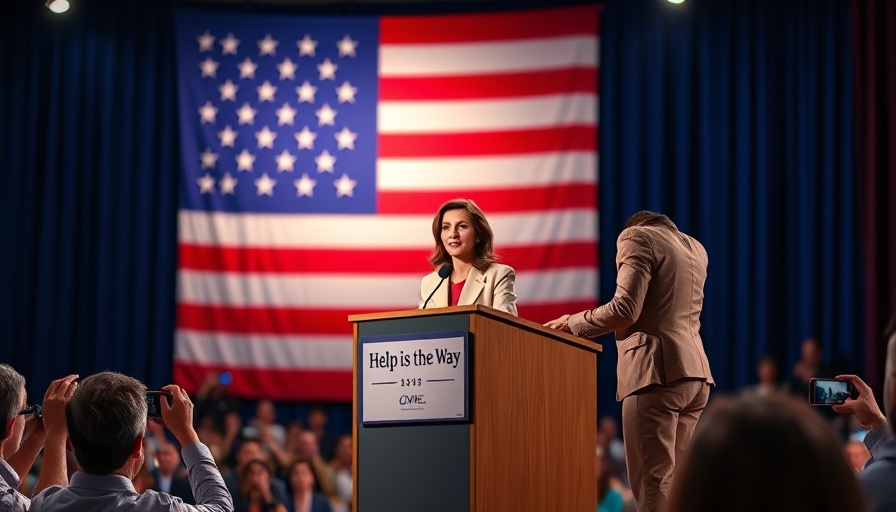 Garrity gubernatorial campaign Pennsylvania event with speaker on stage.