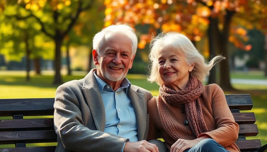 Older couple enjoying retirement after age 75 in a tranquil park setting.
