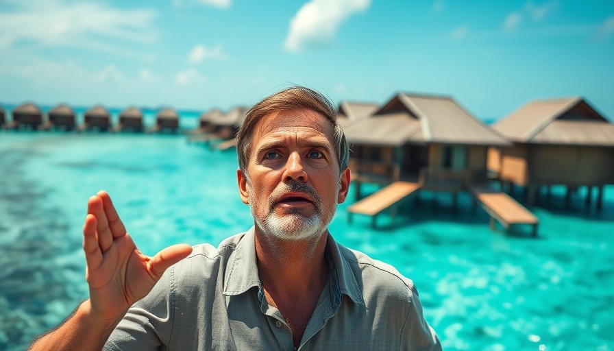 Man contemplating overwater bungalows, not included at all-inclusive resorts.