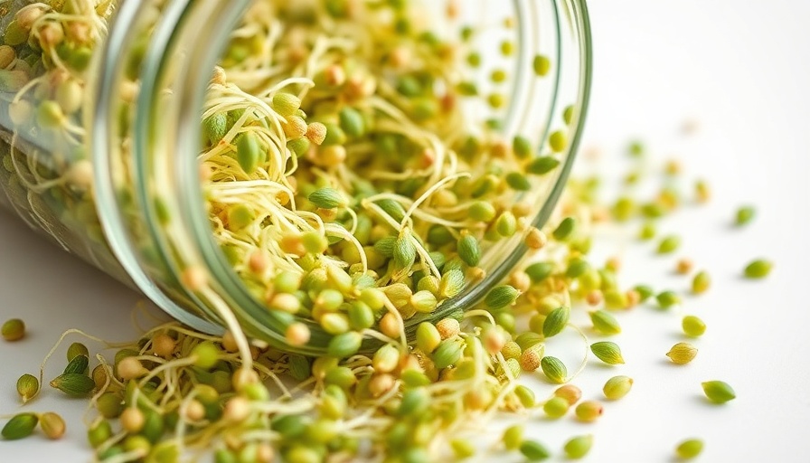 Close-up of alfalfa sprouts spilling from a jar, a highest safety risks food.