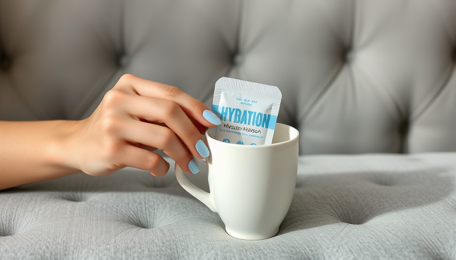 Close-up of hands pouring biohack beauty water into a cup.