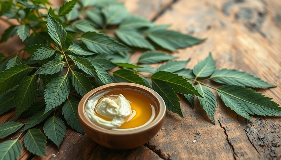 Neem remedies for acne treatment on a wooden surface.