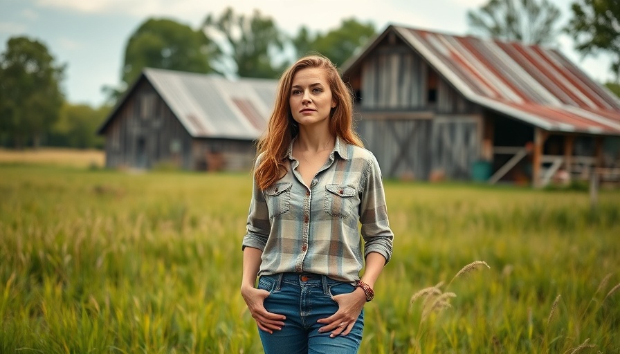 Thoughtful woman in rural setting near barn, highlighting Medicaid funding impact on reproductive health care.