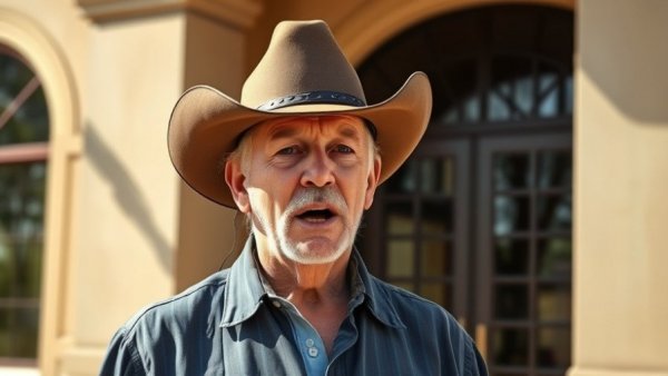 North Carolina Senate Primary Results: Man in cowboy hat speaking outdoors.