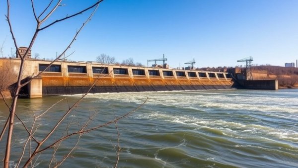 Aging dam in Craggy Dam debate, river overflow scene.