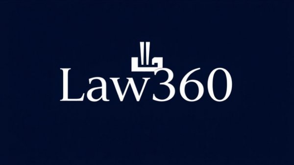 Law360 logo on dark blue background
