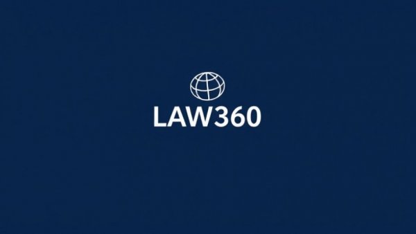 Law360 logo on a dark background for Insider Trading Prediction Markets.