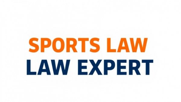 Bold orange and blue 'SPORTS LAW EXPERT' logo related to Aaron Hernandez Sports Law Education.