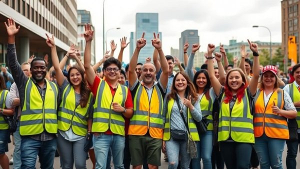 Supporters celebrate North Carolina House primary election coalition victory outdoors.