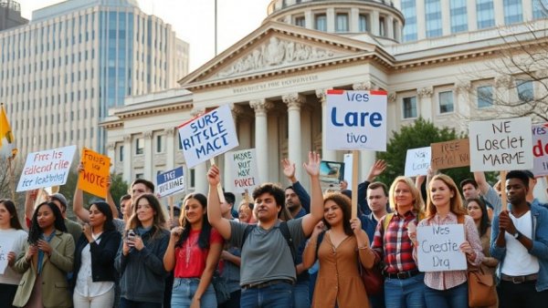 North Carolina education funding decision protest in urban setting.