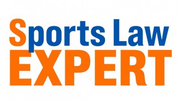 Bold logo text with 'Sports Law Expert' in orange and blue.