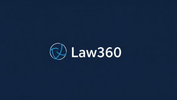 Law360 logo on navy background