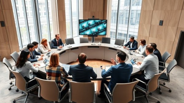 Meeting discussing realigning UNC System to meet NC workforce needs, photorealistic.