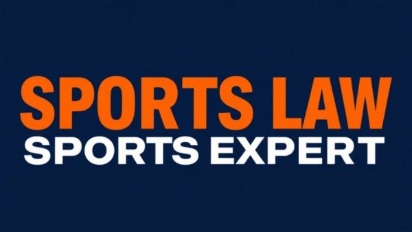 Bold Sports Law Expert logo in modern flat style design.