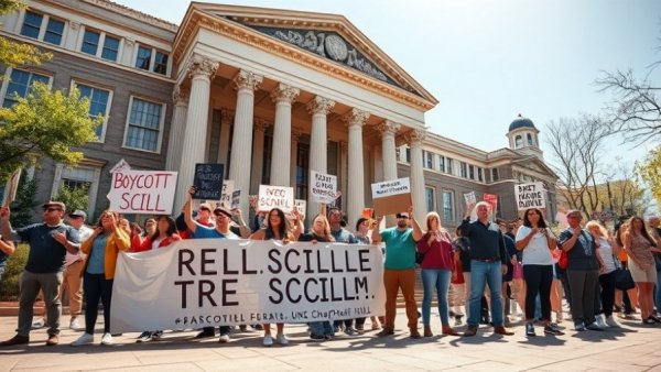 UNC SCiLL report transparency protest at university campus.