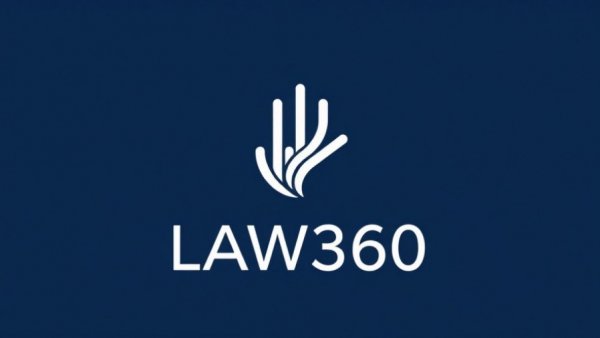 Law360 logo with stylized palm on blue background.