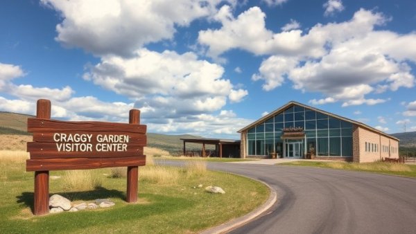 Craggy Gardens Closure under cloudy sky with visible drought conditions.