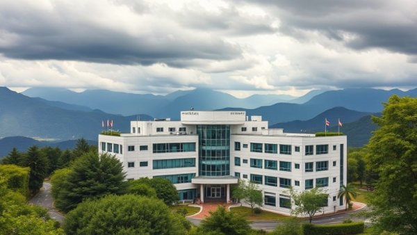 Mission Hospital expansion with mountain backdrop