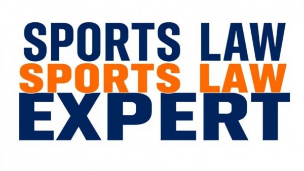 Bold logo of 'Sports Law Expert' in orange and navy.
